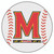 27" Red and White NCAA University of Maryland Terps Baseball Mat Round Area Rug - IMAGE 1