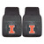 Set of 2 Black and Orange NCAA University of Illinois Fighting Illini Car Mats 17" x 27" - IMAGE 1