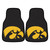 Set of 2 Black and Gold NCAA University of Iowa Hawkeyes Front Carpet Car Mats 17" x 27" - IMAGE 1