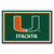 4.9' x 7.3' Green and Orange NCAA University of Miami Hurricanes Plush Rectangular Area Rug - IMAGE 1
