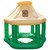 7.5' Cream and Green Tropical Inflatable Swimming Pool Floating Tiki Bar - IMAGE 2