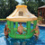 7.5' Cream and Green Tropical Inflatable Swimming Pool Floating Tiki Bar - IMAGE 3