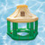 7.5' Cream and Green Tropical Inflatable Swimming Pool Floating Tiki Bar - IMAGE 4