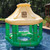 7.5' Cream and Green Tropical Inflatable Swimming Pool Floating Tiki Bar - IMAGE 1