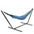 78" x 59" Blue and Green Striped Woven Double Brazilian Hammock - IMAGE 1