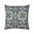 25" Blue and Green Damask Pattern Square Throw Pillow - IMAGE 1