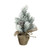 9" Flocked Mini Pine Cone Christmas Tree in Beige Burlap Pot - IMAGE 1