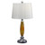 25.5" Amber Hand Cut Crystal Column Table Lamp with Polished Chrome Shade - IMAGE 1