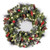 24" Pre-lit Silver Bristle, Pine Cones and Red Berries Battery Operated Artificial Christmas Wreath - LED Lights - IMAGE 1
