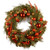 Pre-Lit B/O LED Red Mixed Artificial Christmas Wreath – 24-Inch, Warm White Lights - IMAGE 1