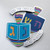 12" Blue and White Glitter 3D Dreidel Hanukkah Wall Decor - IMAGE 1