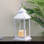 12.5" Black Brushed White Candle Lantern with Flameless LED Candle - IMAGE 3