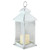 12.5" Black Brushed White Candle Lantern with Flameless LED Candle - IMAGE 1