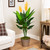 Artificial Bird of Paradise Plant in a Black Pot - 50" - IMAGE 1