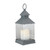 9.5" Gray Candle Lantern with Flameless LED Candle Tabletop Decor - IMAGE 2