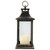 12.5" Black with Gold Brushing Candle Lantern with Flameless LED Candle - IMAGE 1