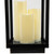Lantern with Flameless LED Candles - 24" - Gold and Brushed Black