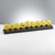 10.75" Yellow and Black Emoji Faces Hanukkah Menorah Candelabras Tabletop Decor - IMAGE 1