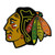 Set of 2 Black and Yellow NHL Chicago Blackhawks Emblem Stick-on Car Decals 2.5" x 3" - IMAGE 1