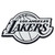 Set of 2 Black and White NBA Los Angeles Lakers Emblem Automotive Stick-On Car Decal 2" x 3.5" - IMAGE 1