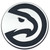 Set of 2 White and Black NBA Atlanta Hawks Emblem Automotive Stick on Car Decals 2" x 3" - IMAGE 1
