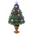 3' Pre-Lit Potted Pine Medium Artificial Christmas Tree, Multicolor Lights - IMAGE 1