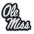 Set of 2 Black University of Mississippi "Ole Miss" Rebels Emblem Automotive Stick-On Car Decal 3" x 3.2" - IMAGE 1