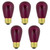 Transparent Incandescent S14 Edison Style Christmas Replacement Bulbs - Purple - Pack of 25 - IMAGE 4