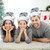Unisex Adult Sequined Christmas Santa Hat with Cuff  - One Size - Silver and White - IMAGE 1