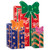 17" Green and Red Double-Sided Lighted Holographic Shimmering Christmas Presents Window Silhouette - IMAGE 4
