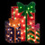 17" Green and Red Double-Sided Lighted Holographic Shimmering Christmas Presents Window Silhouette - IMAGE 1