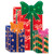 17" Green and Red Double-Sided Lighted Holographic Shimmering Christmas Presents Window Silhouette - IMAGE 2