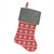 19" Festive Red, White and Grey Poinsettia Style Snowflake Motif Sweater Knit Christmas Stocking - IMAGE 2