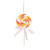 6" Orange, Yellow and White Glittered Twist Lollipop with Pink Bow Christmas Ornament - IMAGE 1