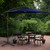 10ft Offset Outdoor Patio Umbrella with Hand Crank, Navy Blue - IMAGE 2