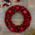20" Red Wooden Rose and Berry Artificial Christmas Wreath - Unlit - IMAGE 2