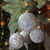 Embossed Leaves Glass Christmas Ball Ornaments - 4" (100mm) - Gray - 4ct - IMAGE 2