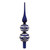 13" Blue, White and Silver Gliltter Snowflake Design Glass Finial Christmas Tree Topper - IMAGE 1