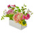 14-Inch Pink and Yellow Artificial Roses and Peony Floral  Arrangement in Planter - IMAGE 4