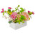 14-Inch Pink and Yellow Artificial Roses and Peony Floral  Arrangement in Planter - IMAGE 3