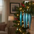8ct Turquoise Blue Shatterproof 4-Finish Christmas Finial Drop Ornaments 6" (152mm) - IMAGE 2
