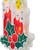 Lighted Berry Candle Christmas Window Silhouette - 12" - Clear Lights