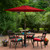 9ft Outdoor Patio Market Umbrella with Hand Crank and Tilt, Red - IMAGE 2