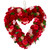 10" Red Wooden Rose Floral Heart Shaped Artificial Valentine's Day Wreath - IMAGE 1