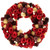 Wooden Roses, Apples and Pearls Artificial Valentine's Day Wreath - 12" - Red - Unlit - IMAGE 2