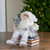 16" White Frost Sitting Santa Claus Christmas Figure with Lantern - IMAGE 4