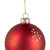 Glittered Pine Needle Glass Christmas Ball Ornaments - 3" (75mm) - Red - 4ct