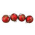 4ct Matte Red with Pine Needles Glass Christmas Ball Ornaments 3.25" (80mm) - IMAGE 1