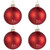 Glittered Pine Needle Glass Christmas Ball Ornaments - 3" (75mm) - Red - 4ct - IMAGE 2