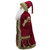 18" Gold and Burgundy Red Santa Claus Holding a Gift Box Tree Topper - Unlit - IMAGE 4